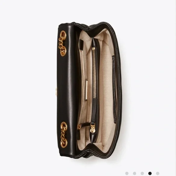 Tory Burch Kira Chevron CONVT SHLDR Bag. Excellent Condition New. Black/Gold. - Picture 12 of 14